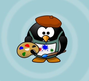 Ein Pinguin, der gerne malt