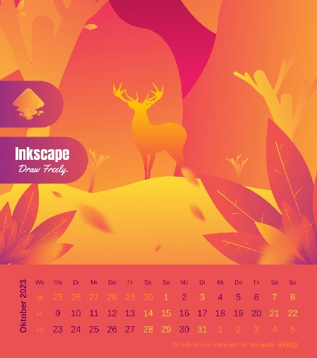 Kalenderblatt Oktober 2023: „Splash Screen Inkscape“ von Mangada (Lizenz: CC-By-SA 4.0) – Vorschau