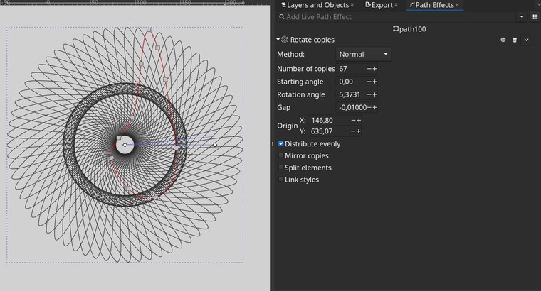 Rotate Copies Path Effect added