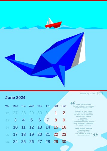 Inkscape calendar June 2024: „Whale“ by hoja01 (License: CC-By-SA 4.0) – Preview